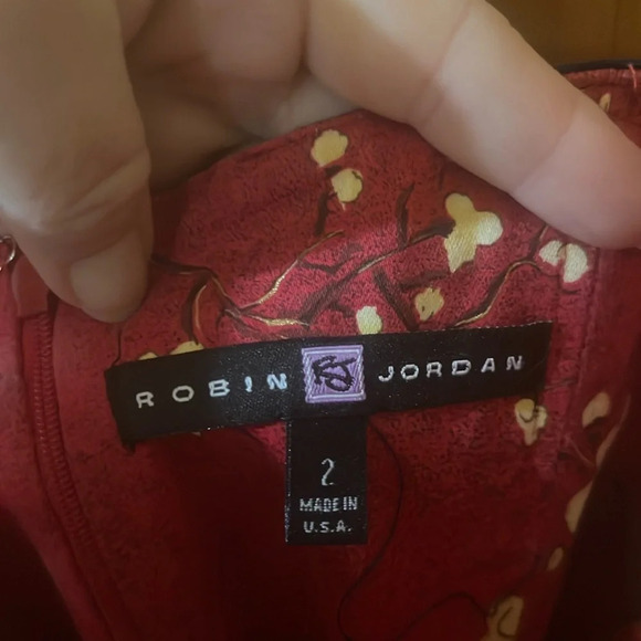 Robin Jordan Red Floral Sleeveless Dress Size 2 - Picture 13 of 14